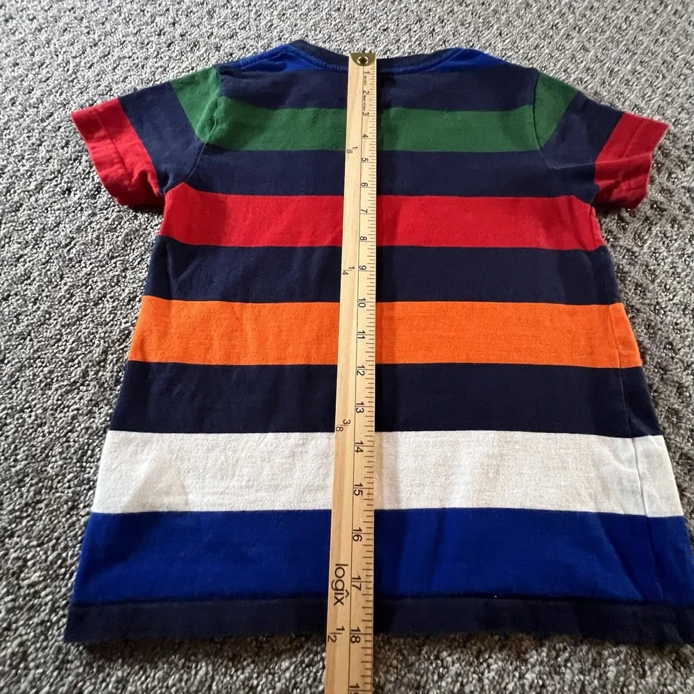 Polo Ralph Lauren Boys Size 5 Primary Colors Multicolor Stripe Cotton Tee Shirt‎ - Picture 8 of 8
